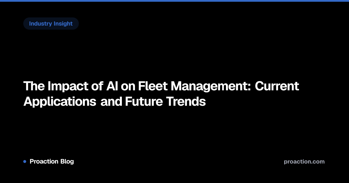 The Impact of AI on Fleet Management: Current Applications and Future ...